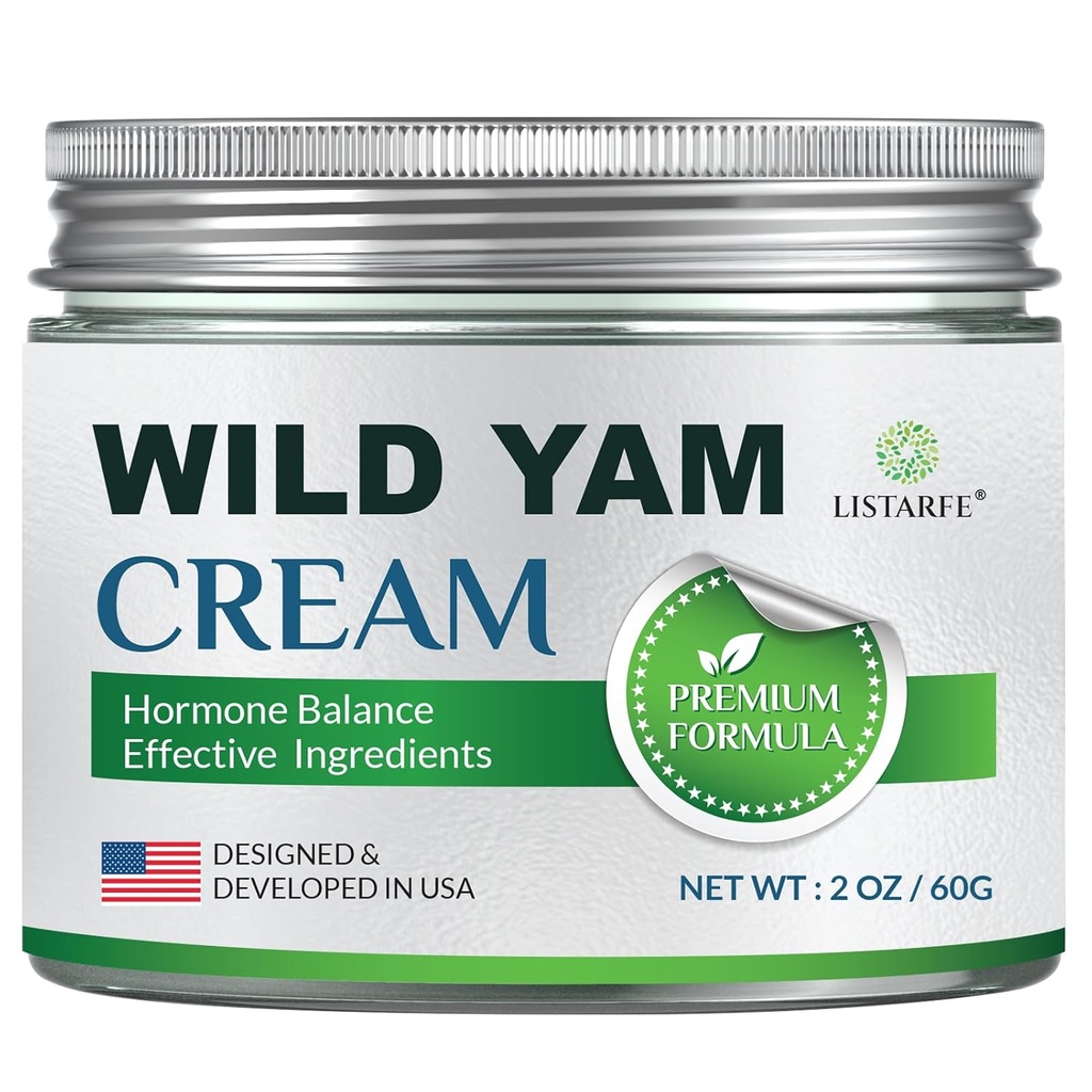 Wild Yam Cream for Hormone Balance, Organic Wild Yam Cream for Women for Hot Flashs and Night Sweats Menopause Relief, 2 oz