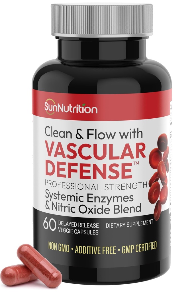 Nattokinase Supplement Nitrooxide Kapsler Beet Root Extract høj potens Lumbrokinase & Bromelain Systemiske enzymer Nitrooxide Blend Clean & Flow Vaskulære Defense 60 Caps 30 Serveringer
