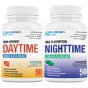 Puregen Labs Daytime and Nighttime Combo Pack, Cold and Flue Relief Medicine 124; Kraftfuld Multisymptom Daytime og Nighttime Relief for Hovedpine, Feber, Sore Throat, Hough, Congestion og Aches