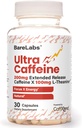 Ultra Coffein Pills + 200 mg Extended Release + L- Theanine for Energy & Focus + Ingen Jitters, No Crash + Natural Coffein Supplement - 30 kapsler