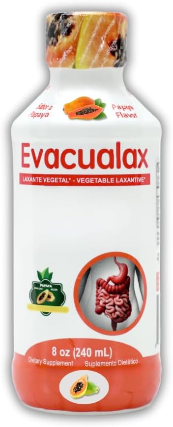 Senna Liquid Laxative for voksne & Børn - Papaya Flavor, Natural Senna Leaf & Prune - Afføring blødgøringsmiddel til obstipation Relief - Urtesyrup til tarmstøtte, fordøjelsesrense - 8oz