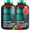 Vegan Collagen Booster Tablets - Cruelty- Free Vegan Collagen Kosttilskud - Biotin, Organic Superfood, Plant baserede Collagen Vitaminer til hud, hår, negle - 2 - Pack, 60 Vegetri Collagen Boost piller