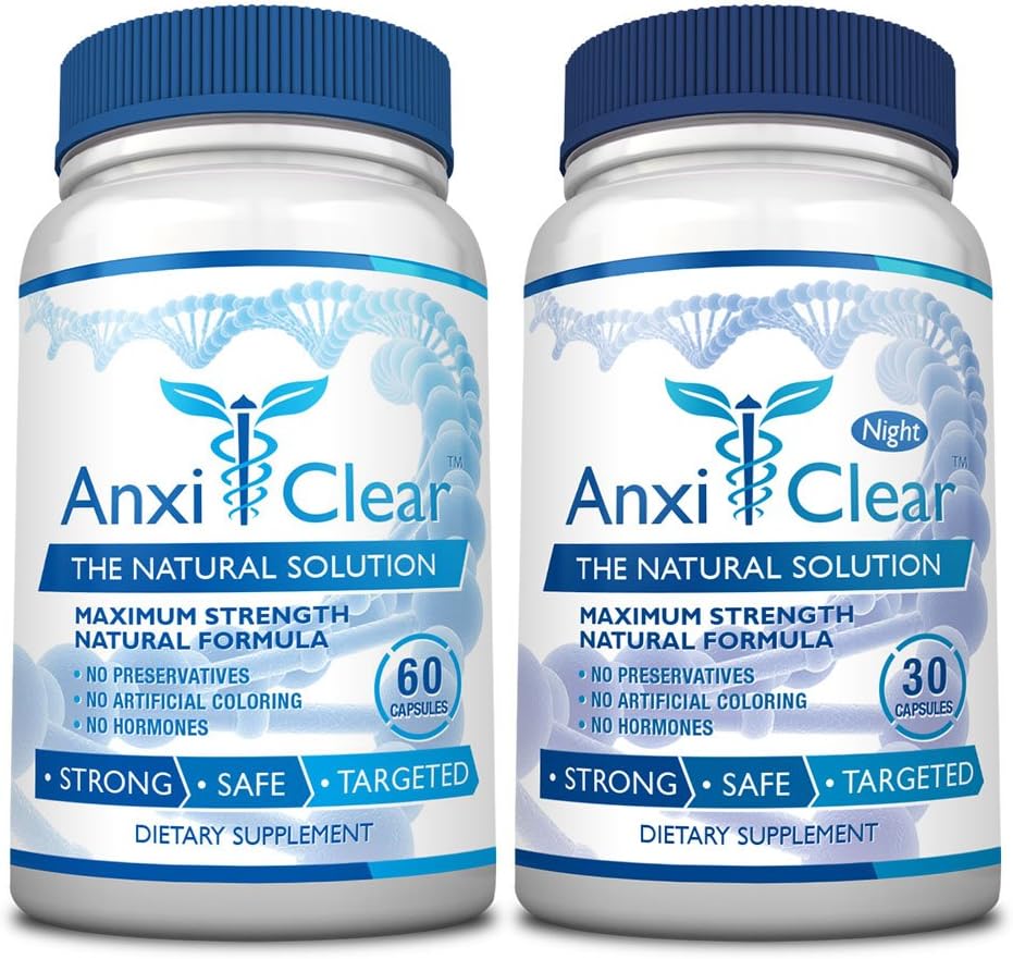 Forbrugersundhed AnxiClear - øger mood, Calms The Mind, forhøjer serotonin niveauer - 5-HTP, L- thianin - 1 dag + 1 nat