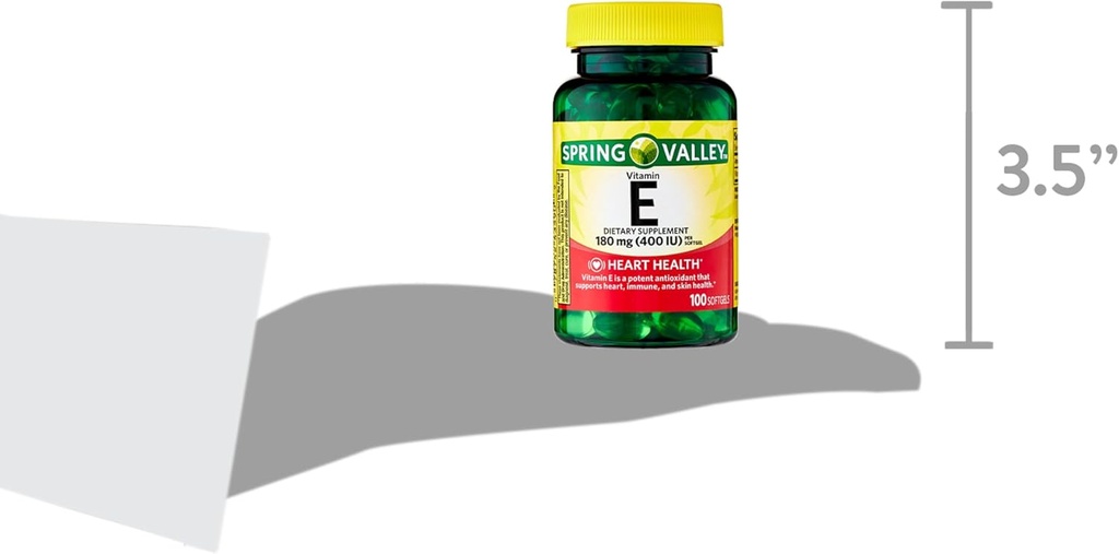 Spring Valley Vitamin E Heart Health Kosttilskud Softgels, 180 mg (400 IE), 200 mg