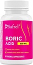 Safrel Boric Acid Vaginal Suppositorier - 60 Count (1 - Pack) - 100% Pure USA- Made, Understøtter Intimate & Vaginal Sundhed, pH balance, Odor Control - Women 's Wellness Essential