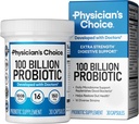 Lægens CHOICE 100 Millioner Advanced Probiotic - 16 Strops + Organic Prebiotics - Fordøjelse & Gut Sundhed - Understøtter lejlighedsvis Forstoppelse, Diarré, Gas & Bloating - Probiotika for kvinder og mænd