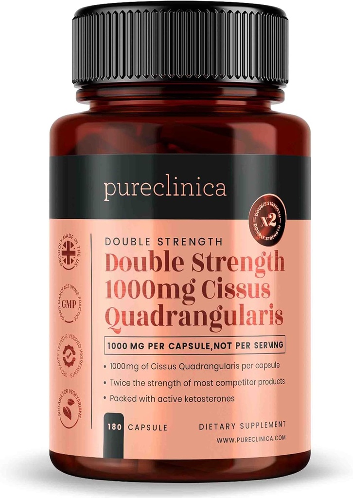 Dobbelt styrke Cissus Quadrangularis 1000mg x 180 Veggie kapsler