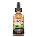 Vegansk D3-vitamin + K2 (MK-7) Flydende dråber med MCT Oil, pebermynte Flavor, Hjælper støtte stærke knogler og sundt hjerte