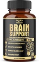 agobi 9in1 Brain Support Supplement - Blended with Ashwagandha, Panax Ginseng, Gotu Kola, Ginkgo Biloba, Black Pepper & Mere - Nøjagtighed, fokus, hukommelse og energi booster - 150 kapsler til 5 måneder