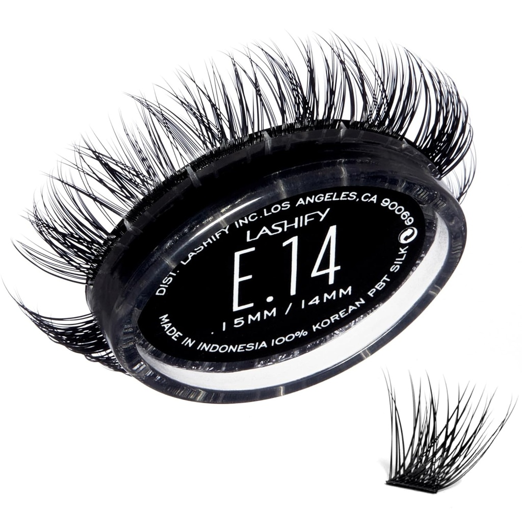 Lashify Extreme 14mm Gossamer DIY Eyelash Extensions Refill, Black, Easy False Lass To Add Tremonous Volume