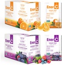 Energi- C Sukker fri Multivitamin Drink Mix - Vitamin pulver til vand, elektrolyter pulver Ingen sukker, hydrering Boost Pakninger, Zero Sugar, C-vitamin & B12 Supplement flydende mix - Orange & Berry, 60 Tæl