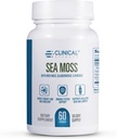 Kliniske effekter Sea Moss - Organic Irish Sea Moss Kapsler med Bladderwrack, Burdock Root og Bioperine til Thyroid, Heart Health, Weight Management og Energy Support - 60ct - Made in USA