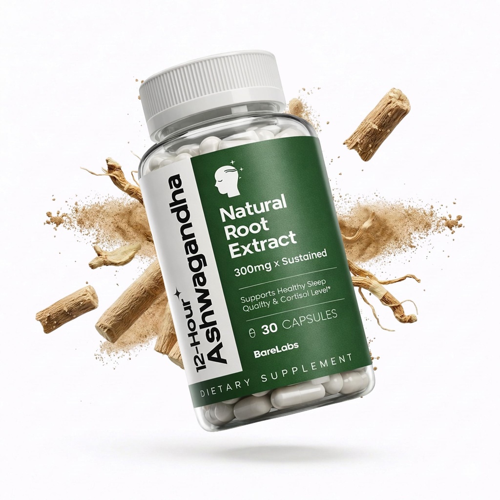 Ashwagandha 300mg + 12 timers tid Release Root Extract (Prolanza ®) + Stress, Sleep & Energy Support Supplement for mænd og kvinder - 30 dages forsyning