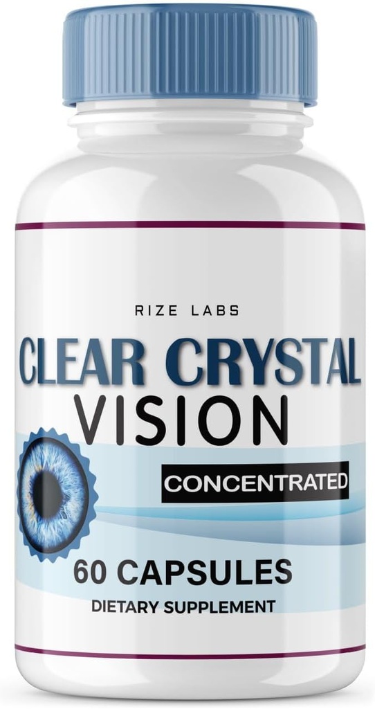rize laboratorier Clear Crystal Vision Supplement, Clear Crystal Vision for Blurry Eyes, ClearCrystal Vision til støtte sunde øjne funktioner, Clear Crystal Vision Formula Anmeldelser (60 kapsler)