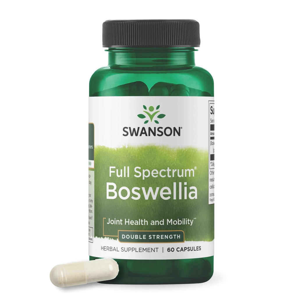Swanson Double Strength Boswellia Serrata Ayurvedic Joint Supplement for aktive voksne søger fleksibilitet og mobilitetsstøtte - 800 mg (60 kapsler)