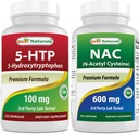 Bedste Naturals 5- HTP (5- hydroxytryptophan) 100 mg & NAC - N Acetyl Cysteine 600 mg