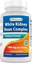 Bedste Naturals White Nyre Bean Complex 1800 mg per Servering - 180 kapsler. Ikke-GMO og Gluten fri