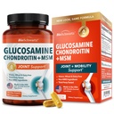 Glucosamin Chondroitin MSM Joint Support - Collagen Peptider, Gurkemeje og Ingefær, Hyaluronsyre, Glucosamin Chondroitin Sulfate for Joint Comfort - Gluten Free, Non GMO, 90 Kapsler