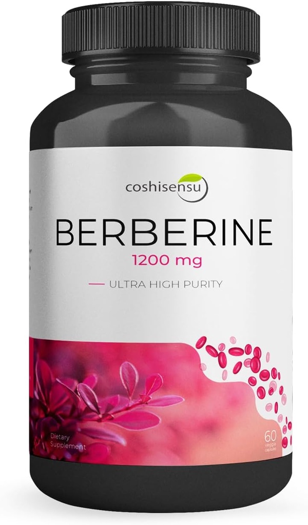 Berberine HCl 1200mg – High Potency Supplement for Blood Sugar, Insulin & Weight Management – Non-GMO, Gluten-Free, Vegan Capsules – Heart & Metabolism Support, Made in USA – 60 Count
