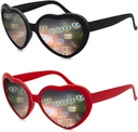 2 Pack Heart Shaped Diffraction Briller til kvinder, Heart Effect Solbriller er perfekte til Valentines Day Tilbehør, Rave Party, Wedding Party, Musical Aften, Fyrværkeri shows.