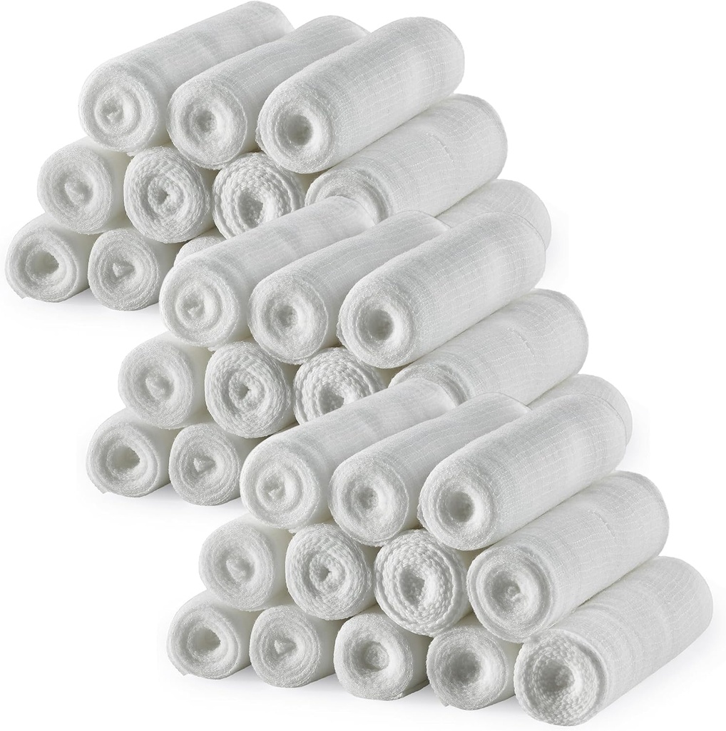 MEDca Gauze Bandage Rolls - 36 Pack, 4 i x 4.1 Yards Per Roll, Medical Grade Stretch Indpakning til at klæde alle typer af sår og førstehjælp kit (4-tommer, 36 Pcs)