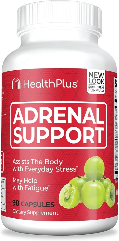 Sundhed Plus adrenal rense Ashwagandha kapsler til binyrefunktion og antioxidant støtte og stress Relief, 90 kapsler