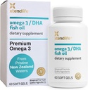 Xtenenlife Omega 3 DHA Fish Oil - 1100 mg med 700mg DHA og 300mg EPA - Omega 3 6 9 Supplement til hjerte og hjerne - 1 måned Tilgang (60 Greve)