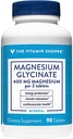 Den Vitamin Shoppe Magnesium Glycinate 400MG - Understøtter energiproduktion, fremmer muskelafslapning, og forbedrer hjertets sundhed for samlede wellness (90 tabletter)