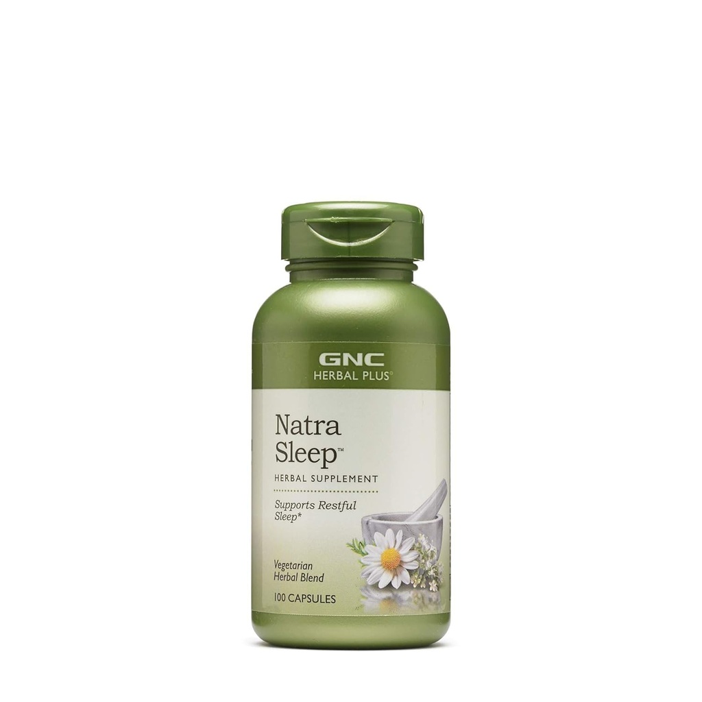 GNC Herbal Plus Natra Sleep Supplement, Vegetarisk, Understøtter Rastful Sleep, 50 Servere