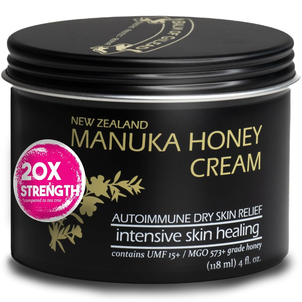 BALM OF GILEAD Manuka Eczema Honey Cream - Fugtgivende hud, Eczema, Psoriasis & Dermatitis - Manuka Honey Salve, Grassfed Tallow