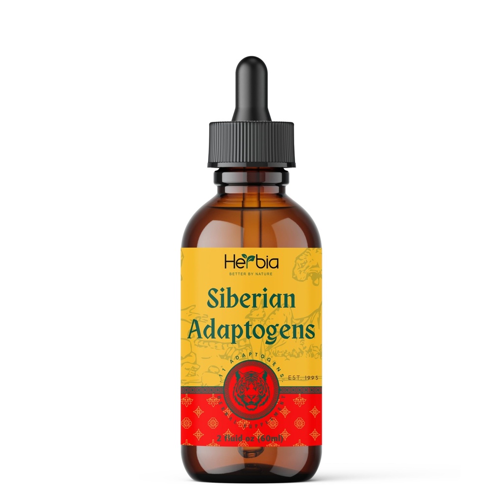 Siberian Adaptogens Herbal Blend med Maral, Spikenard, Eleuthero, Red Ginseng, Rhodiola, Schisandra, Licorice, Peony, & Mere - øger energi, forbedrer fokus, reducerer stress, 2 Fluid oz (60 ml)