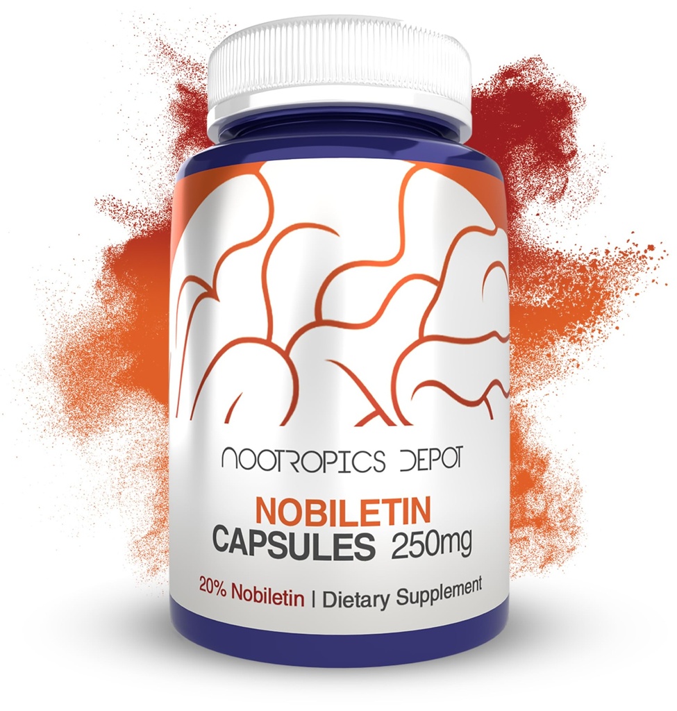 Nootropics Depot Nobilietin Kapslerne er 124; 250mg; 30 Tæl er 124; 20% Uddrag er 124; Citrus aurantium er 124; Kan hjælpe Support Cognitive & Metabolic Funktion er 124; Kan hjælpe med at fremme cardiovaskulær funktion