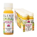 Elixir Shots, Vitality Immunity Wellness Shot med 100% økologiske ingredienser, Cold- Pressed Red Hawaiian Turmerisk, Peruvian Ingefær, Ananas og Black Pepper, Ingen sukker eller kunstige tilsætningsstoffer, 12 Pack