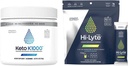 Hi- Lyte Keto K1000 Electrolyte Powder Mec124; Hydration Supplement Drink Mix 124; Raw Mineral Flavor, No Stevia Mec124; 50 Servering Mec124; Plus Pro Hydration Packets, 16 Individuelle Drink Packets Mec124; Lemon Lime