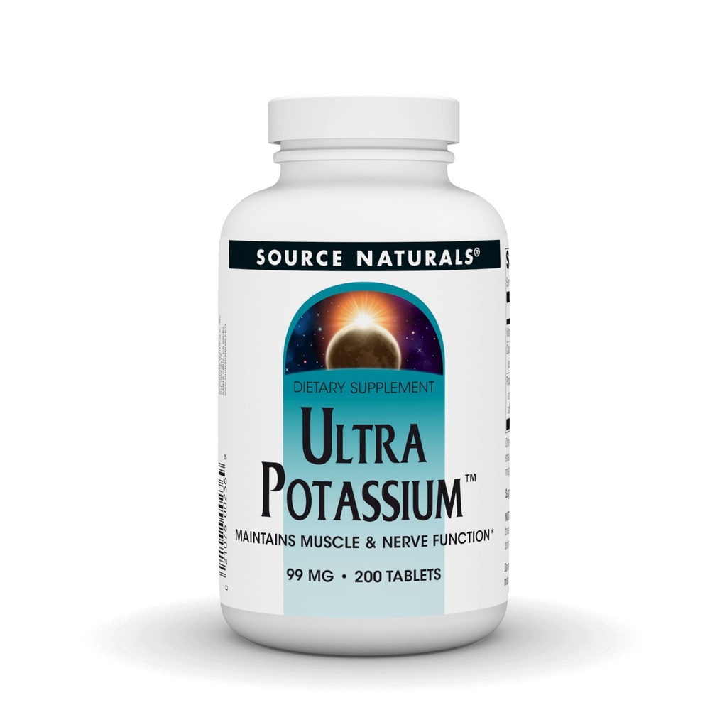 Kilde Naturals Ultra Kalium 99 mg vedligeholder Muscle & Nerve funktion - Kosttilskud - 200 tabletter