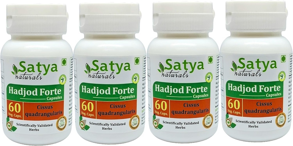 Hadjod Forte Capsules 500 mg. 60 Veg. Capsule Yep 124; Hadjod (Cissus Quadrangularis) Uddrag Kapsler til mænd og kvinder Mep 124; Ayurvedic Herbal Supplement / Remedies Yep 124; 10: 1 Forte (4 flasker med 60 Kapsler)