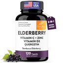 Sandhu 's Elderberry C-vitamin og zink med vitamin D3 & Quercetin Budd124; Supplement kapsler til mænd & Kvinder Budd124; Understøtter immunforsvar Budding124; 120 Tæl (pakke med 1)