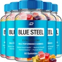 Blue Steel Gummies - BlueSteel Hamp Gummies, Steel Blue Official Formel Hamp Gummies - Natural Hamp Oil Advanced Formulering, Blue Steel Hamp Gummies Anmeldelser (5 Pack - 300 Gummies)