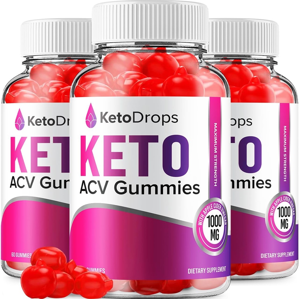 (3 Pack) Keto Drops ACV Gummies - Advanced Formel Drops Keto Plus ACV Apple Cider Vincipes ACV Kosttilskud Mænd Kvinder (180 Gummies)
