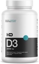 HD MUSCLE HealthHD D3 Beeg 124; 2000iu High Potency Vitamin D3 Supplement Beeg 124; Sund Muscelsund Funktion & Recovery; 124; Municipality Support • 124; Calcium Absorption • 124; 90 Kapsler