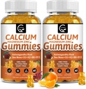 1200mg Calcium Gummies with Vitamin D3, K2, B12 & B6 - Plant Complex Calcium Magnesium Supplement med Glycinat, Kalium, Sea Moss, Ashwagandha Root for Bone & Tandstyrke, Muskel & Immunet2 Pack