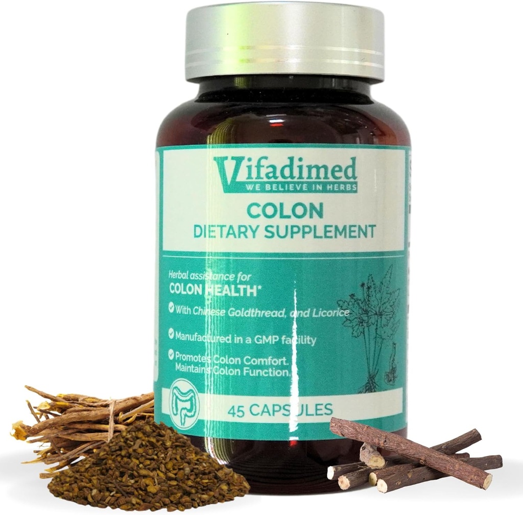 Colon til Diarré, IBS-D, Colitis, lindrer irritation, forbedrer Colons funktion. Gut Lining, Gut Microbiome, Gut Motilitet. IBS Relief.-45 kapsler