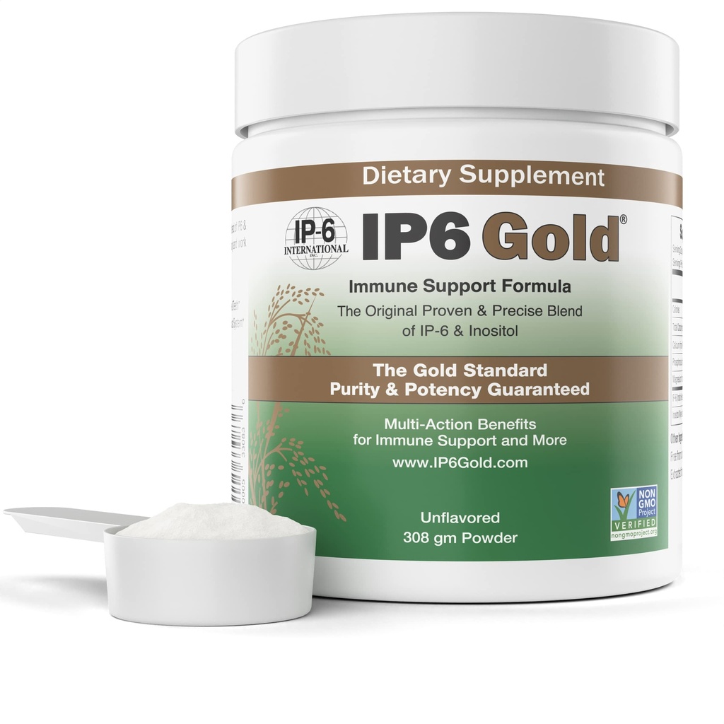 IP6 Guld, IP- 6 & Myo- Inositol, Uden smag Pulver 308 gm - Inositol Hexaphosphat Supplement - Vegan, Non GMO, Gluten Free