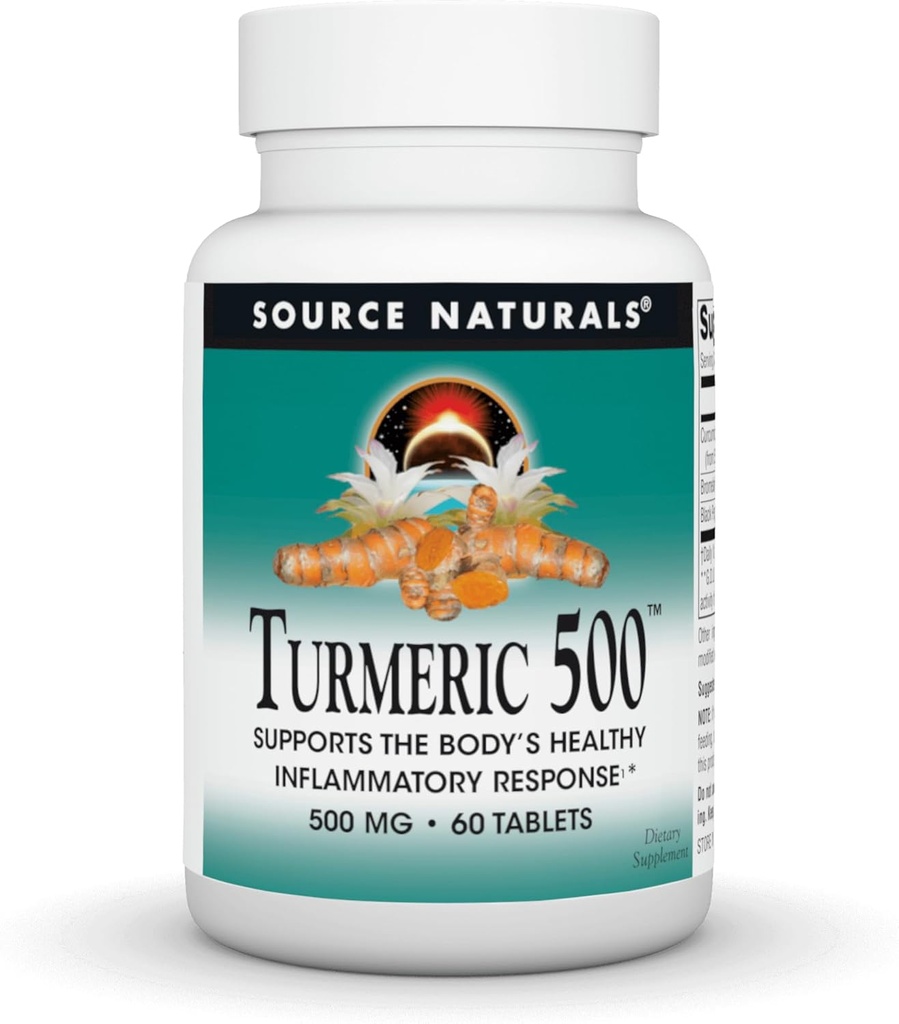Kilde Naturals Gurkemeje, understøtter kroppens sunde inflammatorisk respons *, 500 mg - 60 tabletter