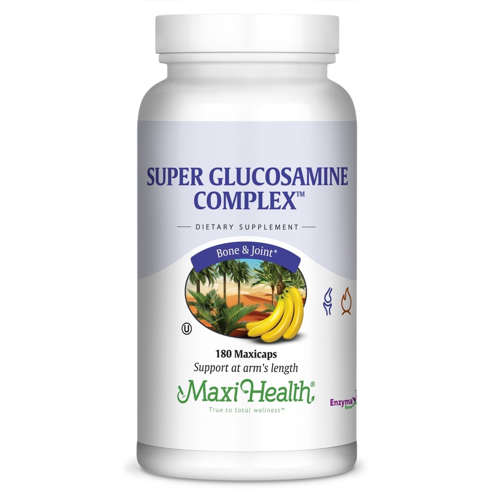 Maxi Health Super Glucosamin Complex - Fælles Formel - med MSM - 180 Kapsler - Kosher