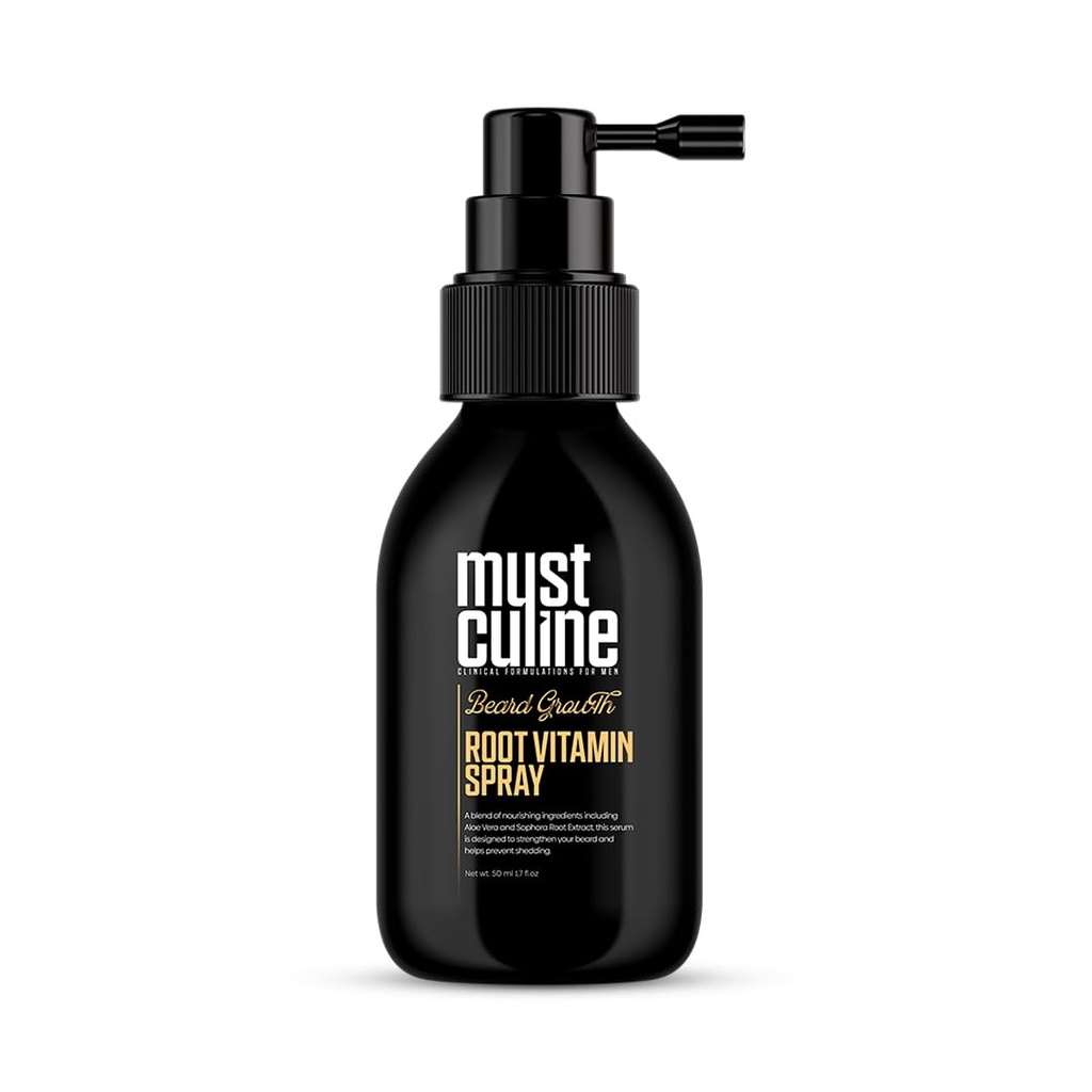 Beard Root Vitamin Spray, 1.7 Fl Oz, uduftende, understøtter vækst og styrkelse, Fuller, Thicker, Bushy Beards, Voksne, mænds produkter
