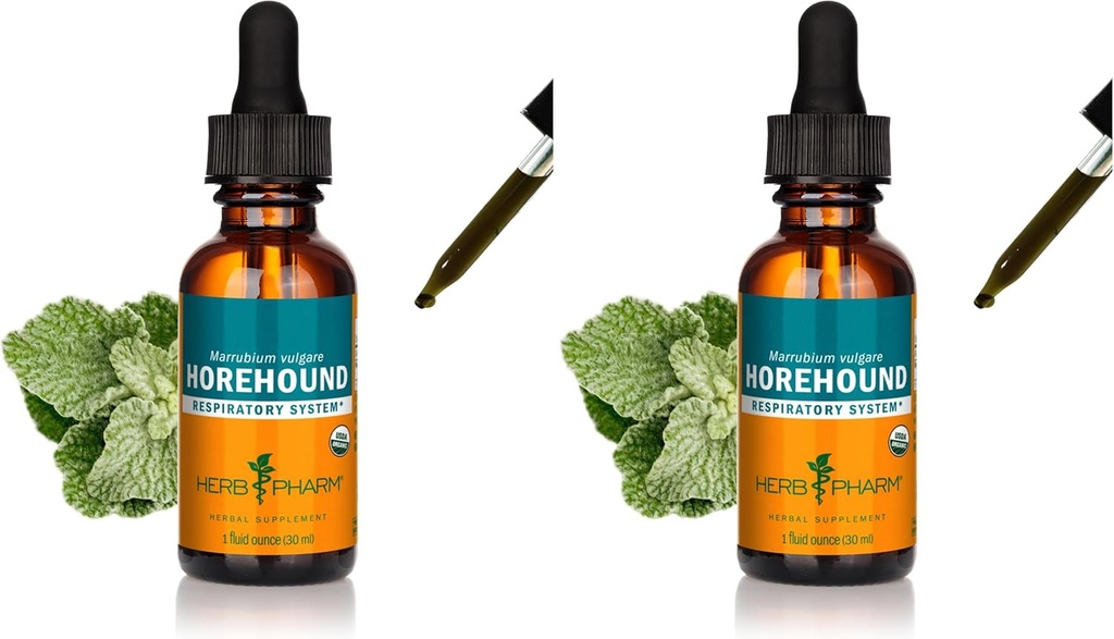 Herb Pharm Horehound Liquid Extract for Respiratory System Support - 1 Ounce (pakke med 2)