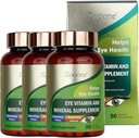 zooone - Lutein Eye Vitaminer supplement til Macular Sundhed og tørre øjne, Indeholder Lutein, Zink, Vitaminer C / E & Zeaxanthin til støtte Eye Sundhed, 90 tabletter (3)