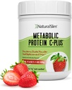Metabolic Protein C-Plus Whey Protein Powder & Shake Meal Replacement with Vitamin C, L-Glutamine & Digestive Enzymes, Low Carb Protein Drink, Support Metabolism, Energy & Gut health 1.1lb Strawberry