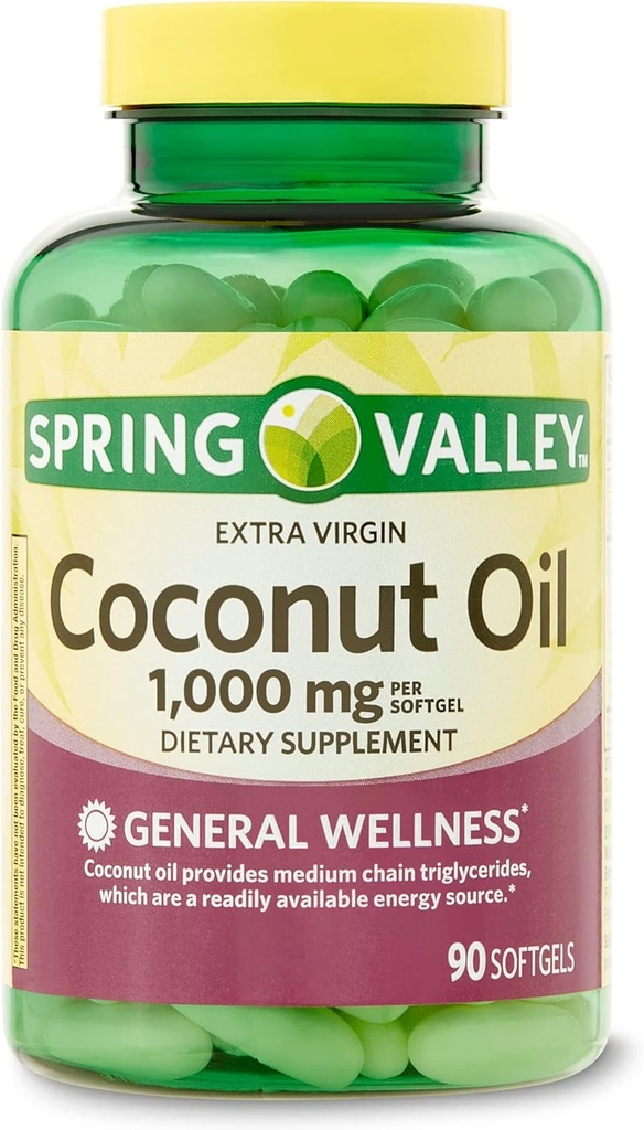IKJ Extra Virgin Coconut Oil General Wellness Kosttilskud Softgels, 1000 mg, 90 Tæl